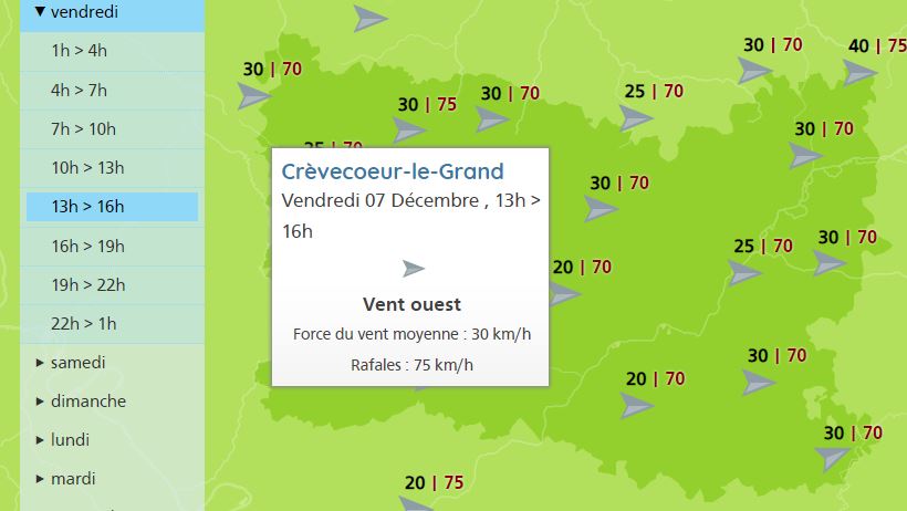 Vigilance jaune – vent violent dans l’Oise !