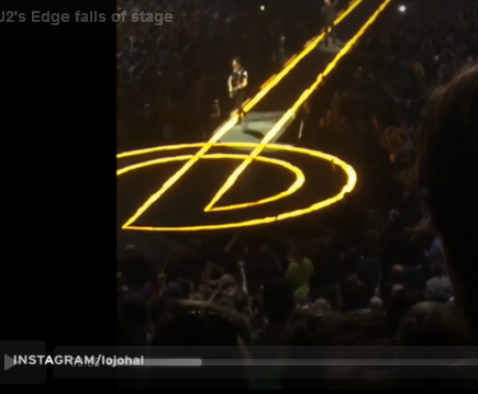 Le guitariste de U2, David Evans, alias The Edge fait une lourde chute