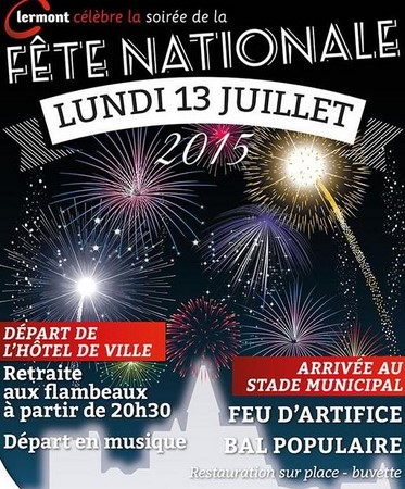 Clermont célèbre la soirée de la Fête Nationale, le lundi 13 juillet