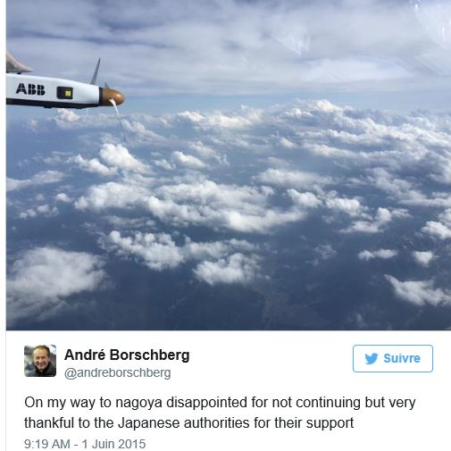 Solar Impulse 2 a été contraint de se poser au Japon