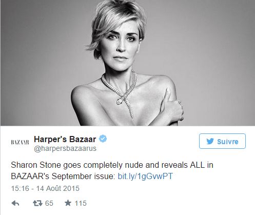 Sharon Stone pose nue pour le magazine “Harper’s Bazaar”