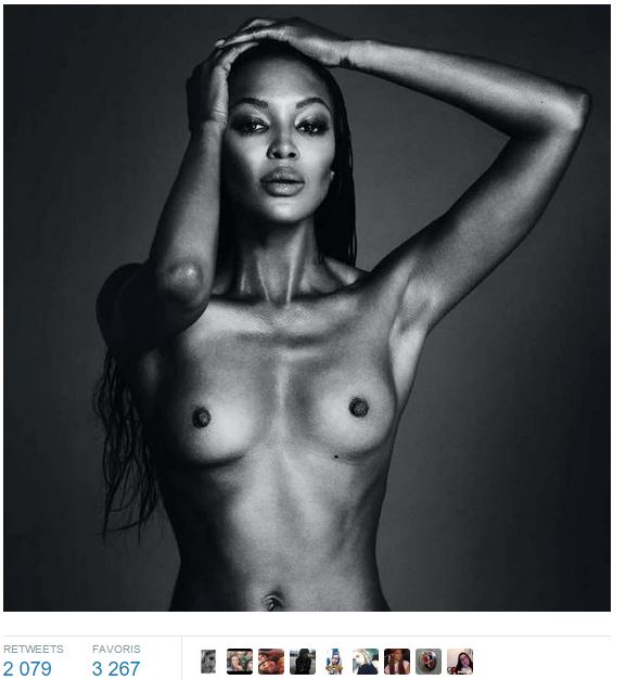 Naomi Campbell pose seins nus sur Instagram pour #FreeTheNipple