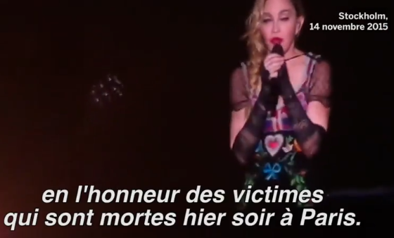 Attentats à Paris : Madonna en larmes pendant son concert à Stockholm