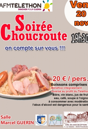 Soirée Choucroute au profit du Téléthon à Margny-lès-Compiègne