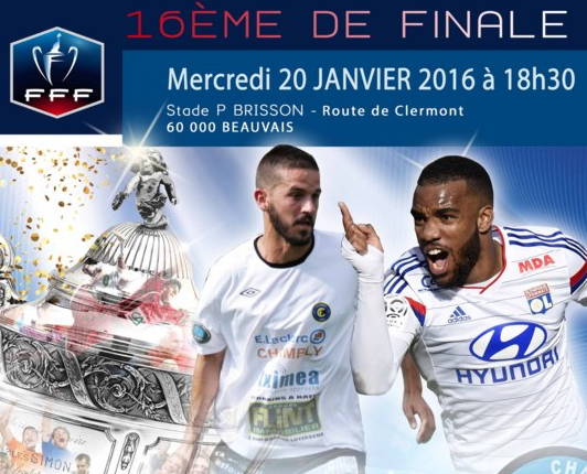 FC Chambly-Olympique Lyonnais le mercredi 20 janvier à 18h30
