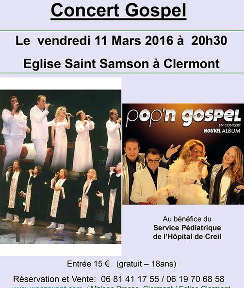 Clermont : concert Gospel, au bénéfice du service pédiatrique de l’Hôpital de Creil