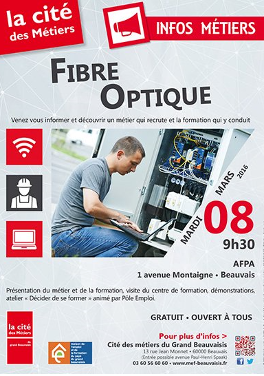 Beauvais : infos métiers » sur le thème de la fibre optique