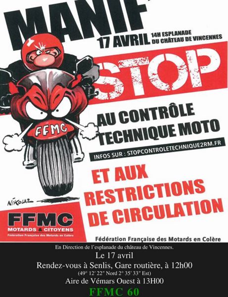 Les motards en colère isariens défileront contre l’obligation du contrôle technique