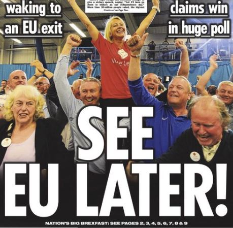 Les partisans du Brexit l’emportent avec environ 52%