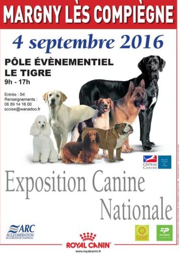 Margny-lès-Compiègne : expo canine internationale le dimanche 4 septembre
