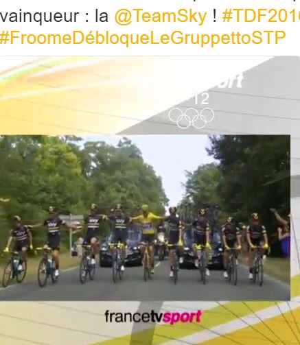 Tour de France :  La Team Sky , Christopher Froome en tête parade sur les routes de l’Oise