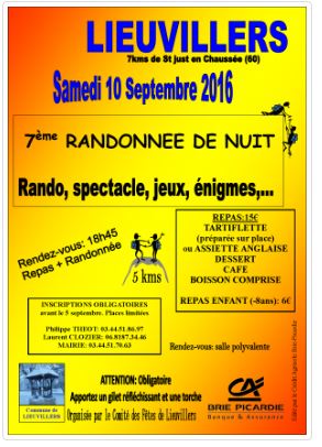 Lieuvillers : 7ème Randonnée de nuit
