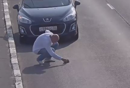 Un automobiliste Russe se gare sur l’autoroute pour sauver un chaton