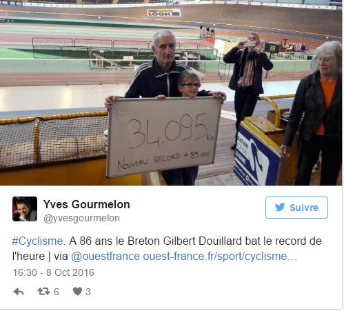 Cyclisme : un record du monde à 86 ans