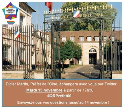 Le 15 novembre, posez vos questions au préfet de l’Oise sur Twitter