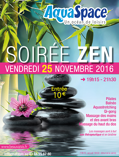 Soyez zen, le vendredi 25 novembre à l’Aquaspace