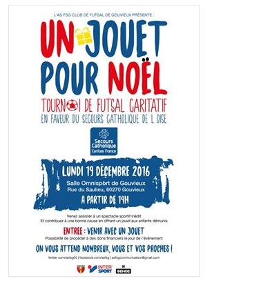 Gouvieux :  tournoi de Futsal en faveur du secours catholique