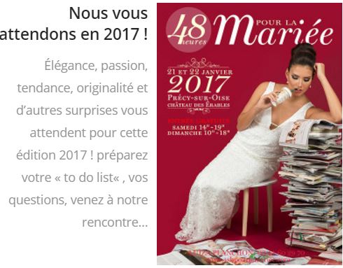 Précy sur Oise :  Le salon du mariage « made-in-Oise » se poursuit ce dimanche au château des Erables