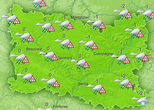L’Oise en vigilance orange pour le verglas et la neige.