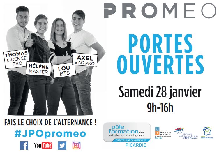 Les portes ouvertes le samedi 28 janvier 2017 sur les 3 sites PROMEO de l’Oise