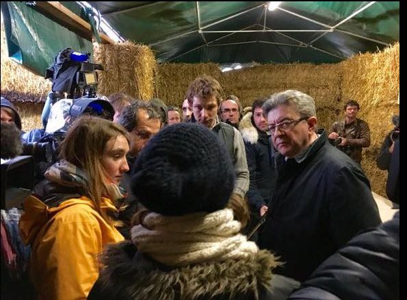 Jean-Luc Mélenchon en visite dans l’Oise à Pierrefitte-en-Beauvaisis.