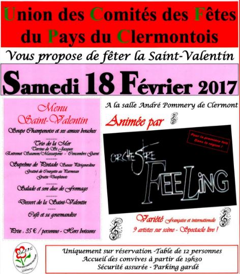 Clermont : fêtez la Saint-Valentin, le samedi 18 février 2017