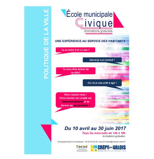 Nouveau à Crépy-en-Valois : une école municipale civique pour les 9-11 ans