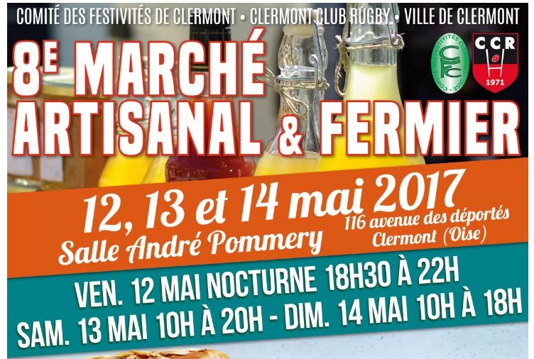 Clermont : 8ème marché artisanal et fermier 2017, du vendredi 12 au dimanche 14 mai