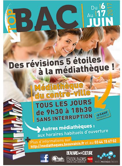 TOPBAC à Beauvais : révisez votre BAC dans les médiathèques du 6 au 17 juin