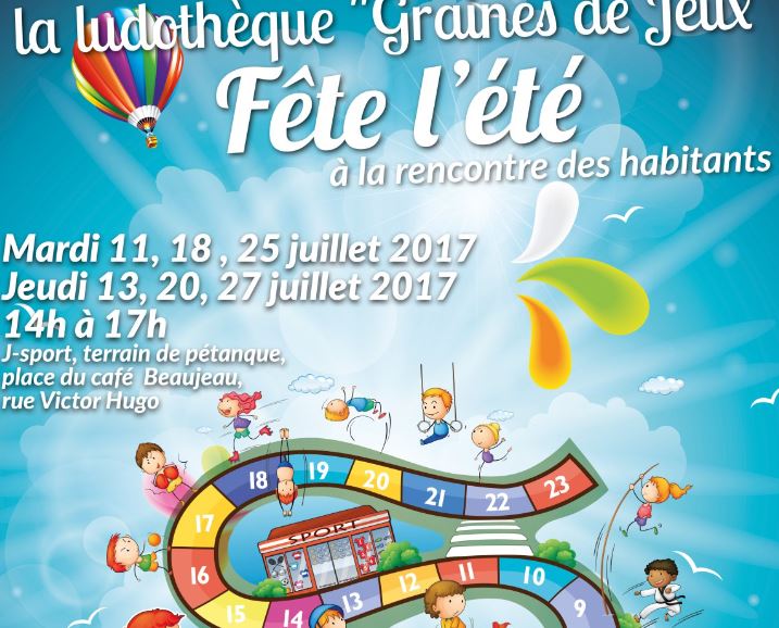 Clermont : la Ludothèque fête l’été, du mardi 11 au samedi 29 juillet 2017