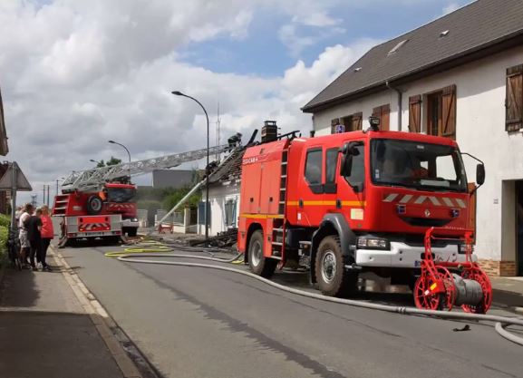 Une habitation détruite par le feu à Noyers St-Martin