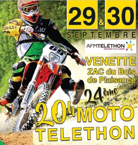 Téléthon moto à Venette du 29 au 30 septembre 2017, de 20h 15h