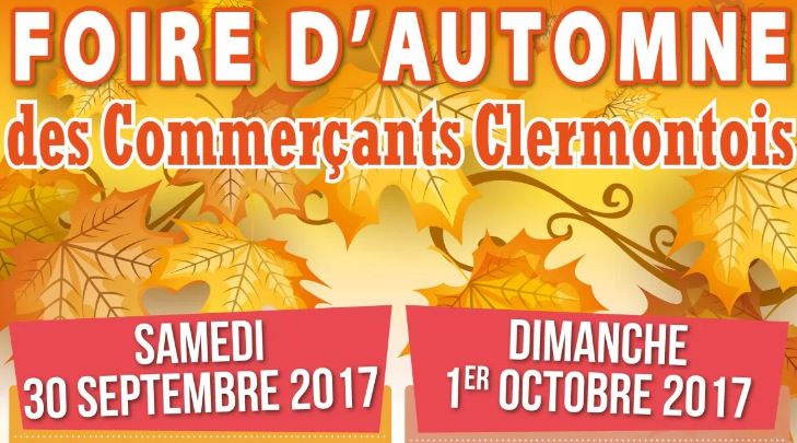 Foire d’automne 2017 des commerçants Clermontois, samedi 30 septembre et dimanche 1er octobre