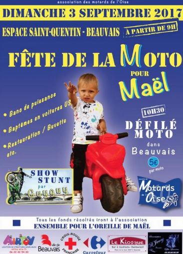 Beauvais : Grande fête de la moto solidaire pour Maël, à l’espace Saint-Quentin