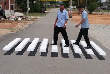 Des passages piétons “effet 3D”