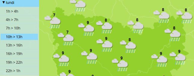 Météo dans l’Oise : pluie et vent fort pour la nouvelle année .