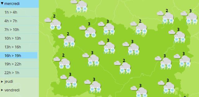 Météo dans l’Oise : pluie, neige et vent fort mercredi en soirée