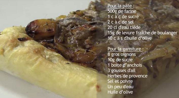 Recette de Pissaladière – 750 Grammes