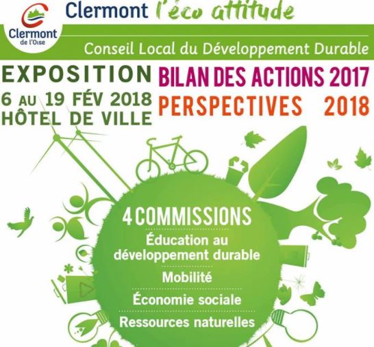 Développement durable à Clermont : exposition présentant le bilan des actions réalisées en 2017 et des perspectives pour 2018.