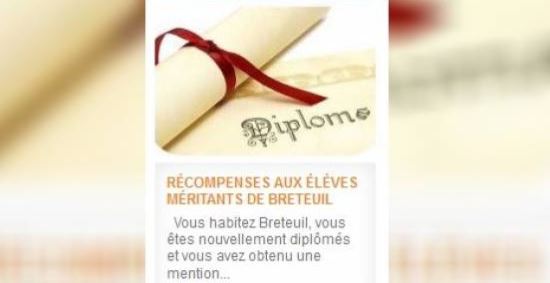 Récompenses aux élèves méritants de Breteuil