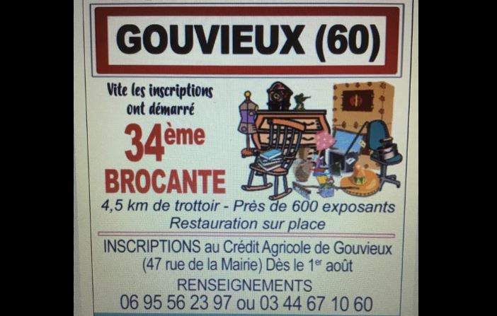 Brocante de Gouvieux : il reste de la place !