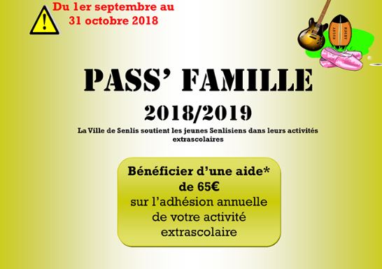 Pass’Famille à Senlis: la campagne est lancée, du 1er septembre au 31 octobre.