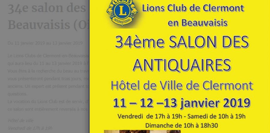 Clermont : 34ème salon des antiquaires, du 11 au 13 janvier