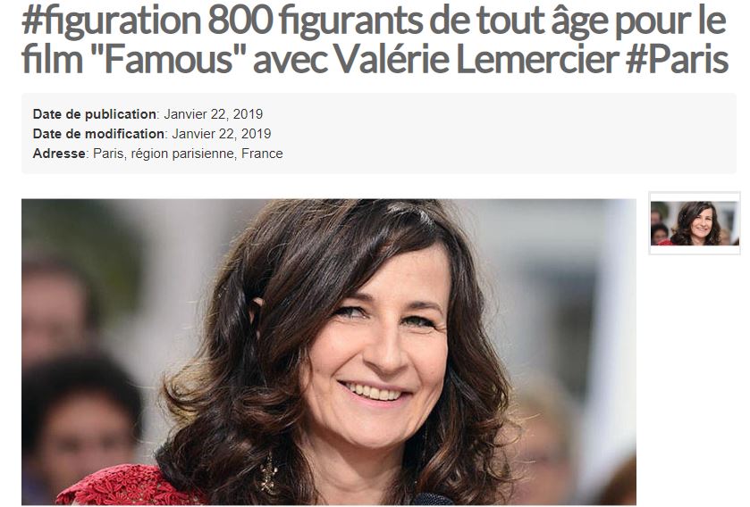 « Famous » l’actrice Valérie Lemercier recrute aussi dans l’Oise des comédiens !
