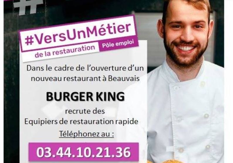 Burger King arrive à Beauvais et recrute !