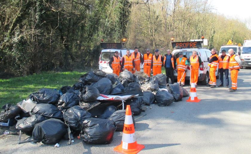 500 tonnes de déchets ont été ramassées sur l’ensemble des routes de l’Oise