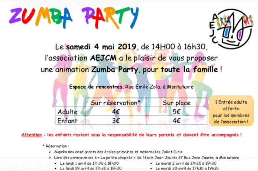Montataire : Zumba party, samedi 4 mai à 14h, à l’Espace de rencontres.