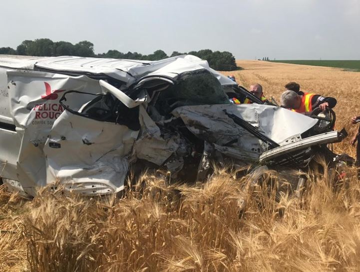 Crépy-en-Valois : violente collision entre un bus scolaire et un utilitaire