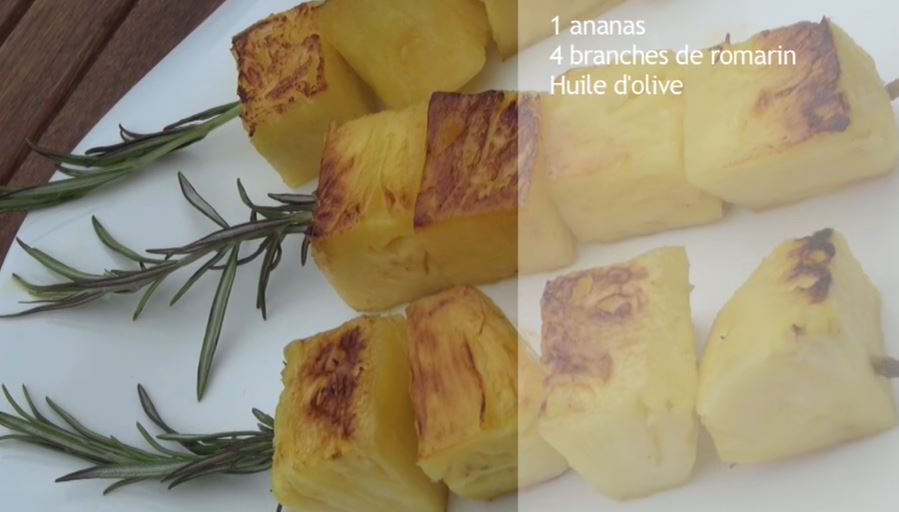 Recette plancha : Ananas au romarin