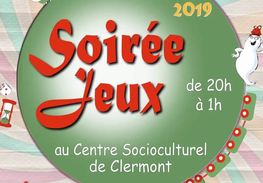 Soirée Jeux à Clermont, le vendredi 18 octobre 2019
